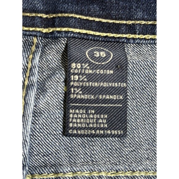 Buffalo David Bitton Evan-X Basic Denim Shorts Mens W36 Jorts Stretch Whiskering - Picture 4 of 11